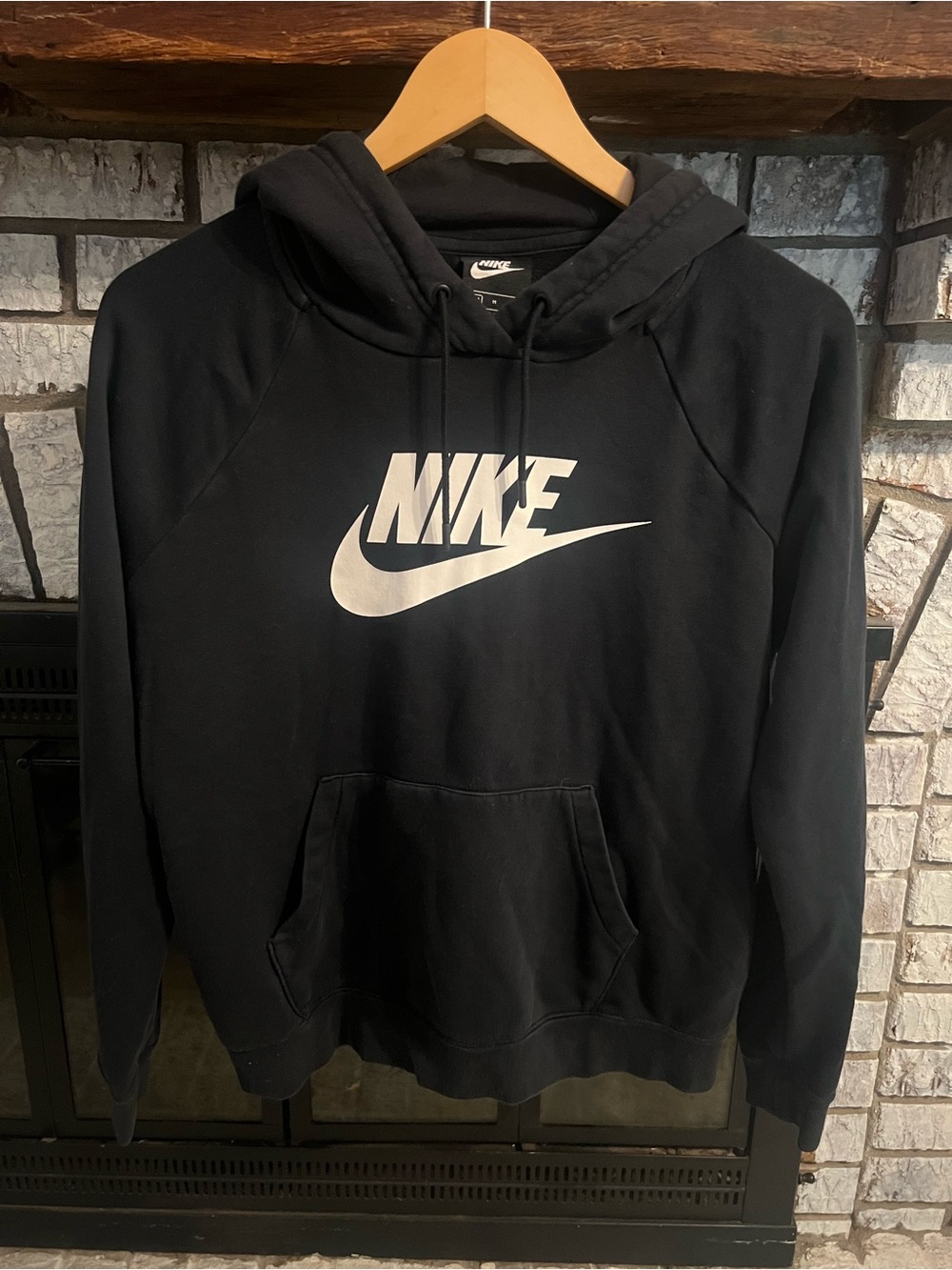 Nike Black Hoodie with White Swoosh Logo